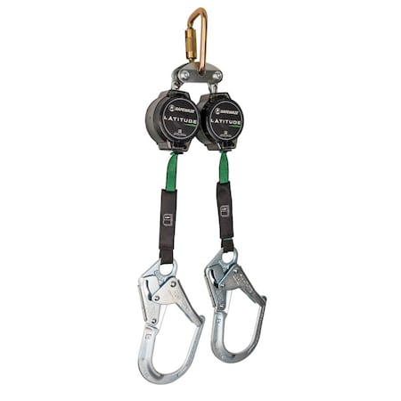 Safewaze Latitude Pro 7ft Dual Web SRL: FS-EX313, Carabiner, Rebar Hooks 018-5018